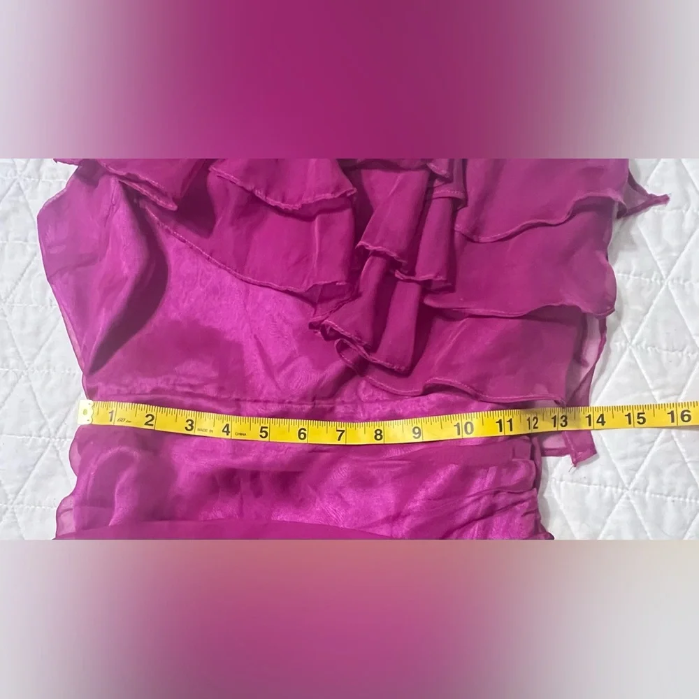 DO+BE Magenta Ruffle One Shoulder Mini Dress Size Small